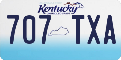 KY license plate 707TXA