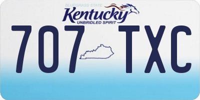 KY license plate 707TXC