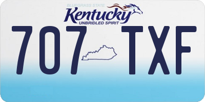 KY license plate 707TXF