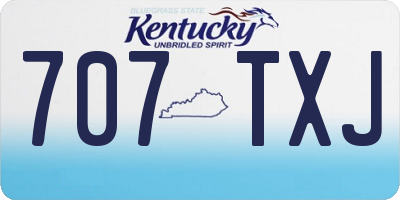KY license plate 707TXJ