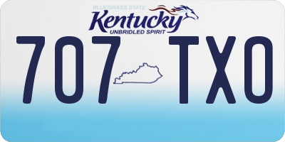 KY license plate 707TXO