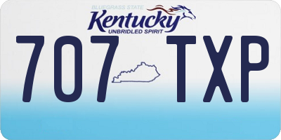 KY license plate 707TXP