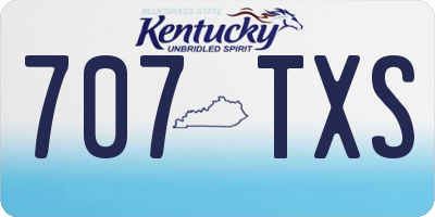 KY license plate 707TXS