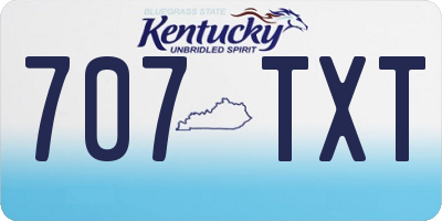 KY license plate 707TXT