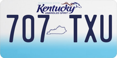 KY license plate 707TXU