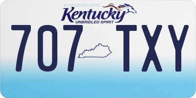KY license plate 707TXY