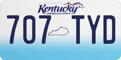 KY license plate 707TYD