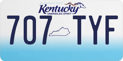 KY license plate 707TYF