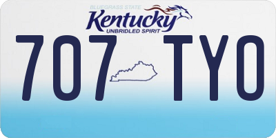 KY license plate 707TYO