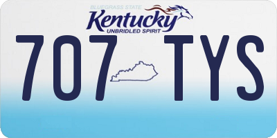 KY license plate 707TYS