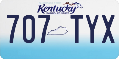 KY license plate 707TYX