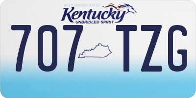 KY license plate 707TZG