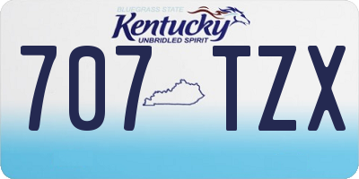 KY license plate 707TZX