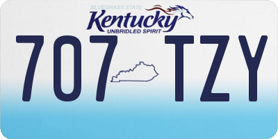 KY license plate 707TZY
