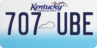 KY license plate 707UBE