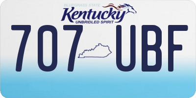 KY license plate 707UBF