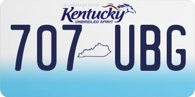 KY license plate 707UBG