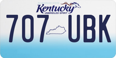 KY license plate 707UBK
