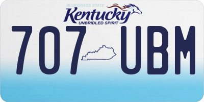 KY license plate 707UBM