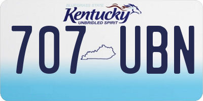 KY license plate 707UBN