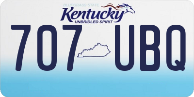 KY license plate 707UBQ