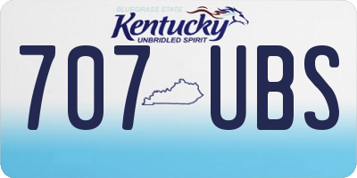 KY license plate 707UBS