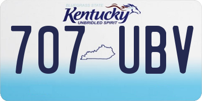 KY license plate 707UBV