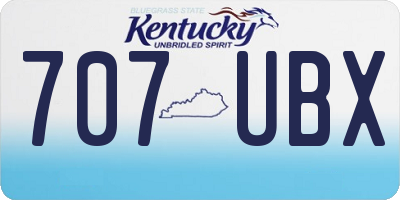 KY license plate 707UBX