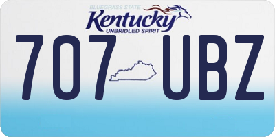 KY license plate 707UBZ