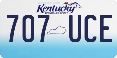 KY license plate 707UCE
