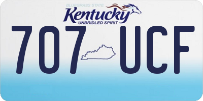KY license plate 707UCF