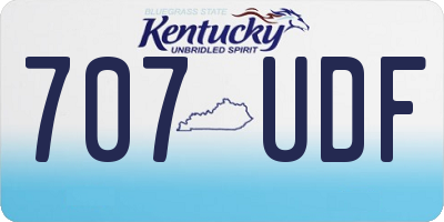 KY license plate 707UDF