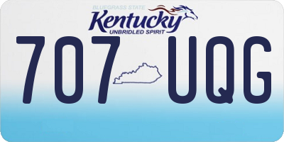 KY license plate 707UQG