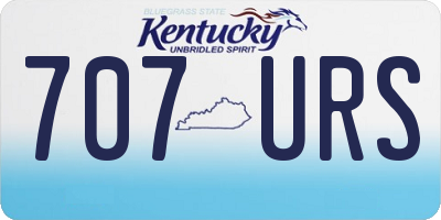 KY license plate 707URS