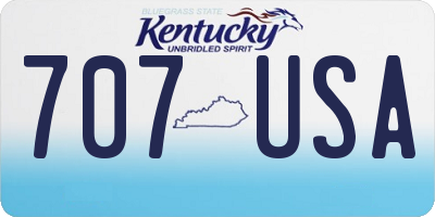 KY license plate 707USA