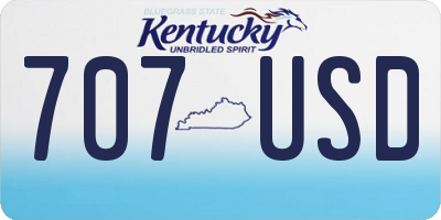 KY license plate 707USD