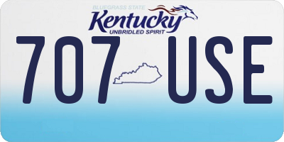 KY license plate 707USE