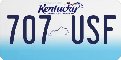 KY license plate 707USF