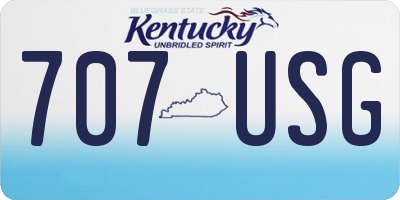 KY license plate 707USG