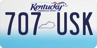 KY license plate 707USK