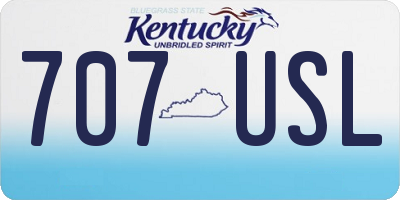 KY license plate 707USL