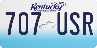 KY license plate 707USR