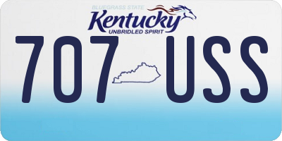 KY license plate 707USS
