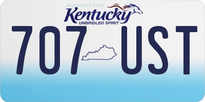KY license plate 707UST