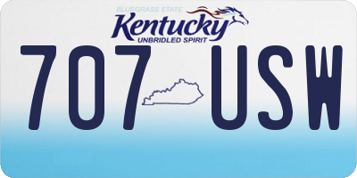 KY license plate 707USW