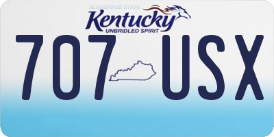 KY license plate 707USX