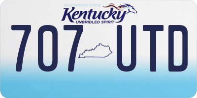 KY license plate 707UTD