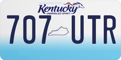 KY license plate 707UTR