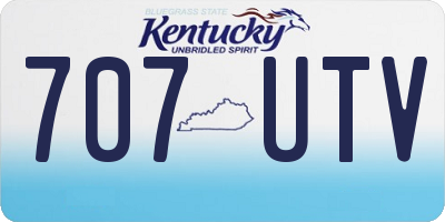 KY license plate 707UTV
