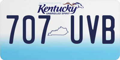 KY license plate 707UVB